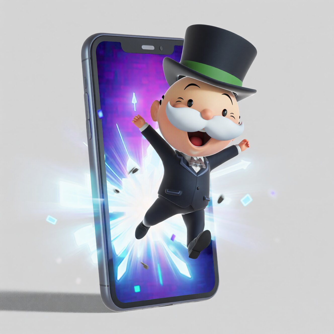 Coming out of a handset.