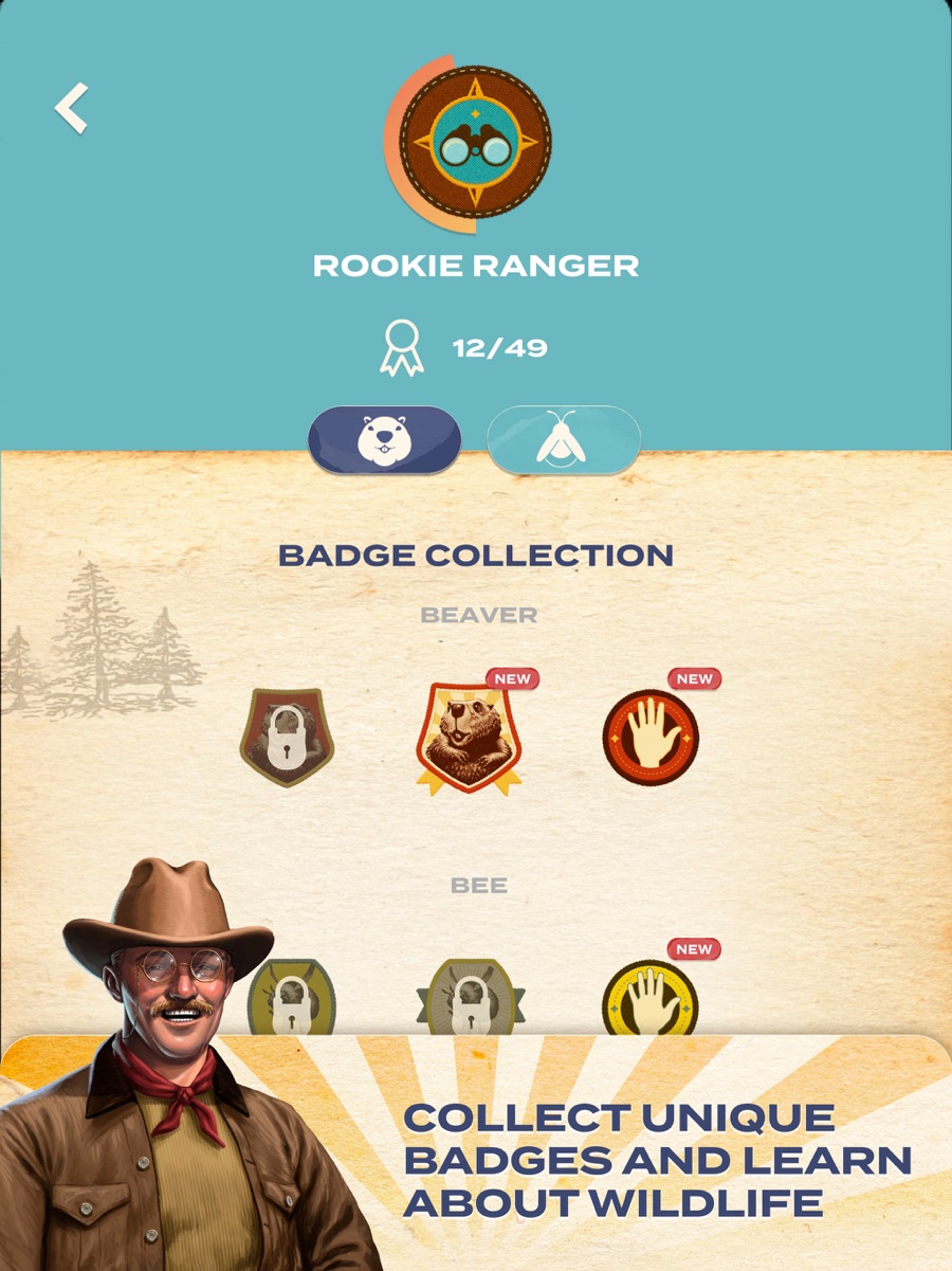 Badge collection and ranger rank.